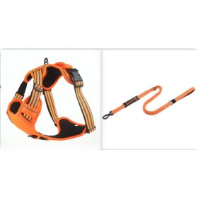 Dog Harness No Pull Breathable Reflective Pet Harness Vest (Option: Orange  set1-M)