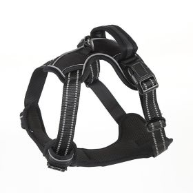 Dog Harness No Pull Breathable Reflective Pet Harness Vest (Option: Black-S)