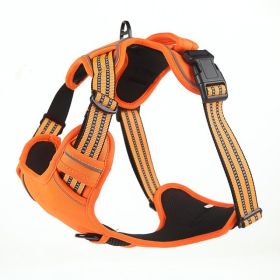 Dog Harness No Pull Breathable Reflective Pet Harness Vest (Option: Orange-S)