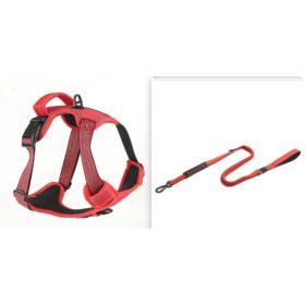 Dog Harness No Pull Breathable Reflective Pet Harness Vest (Option: Red  set1-L)