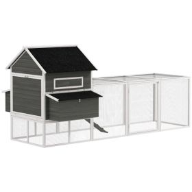 137" Wooden Chicken Coop for 4-6 Chickens, Backyard, Dark Gray (Option: Dark Gray-1040x940x185 mm)