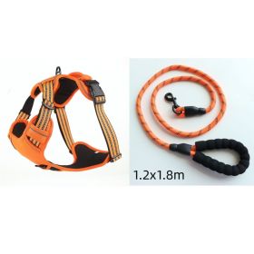 Dog Harness No Pull Breathable Reflective Pet Harness Vest (Option: Orange set-L)