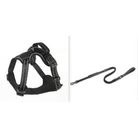 Dog Harness No Pull Breathable Reflective Pet Harness Vest (Option: Black set1-XL)